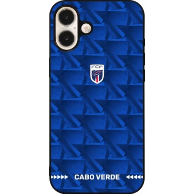 iPhone 16 Plus Case Hülle - Silikon schwarz Kap Verde 2026 personalisierbares Fussballtrikot