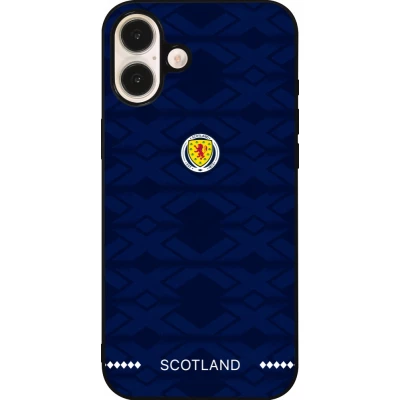 Coque iPhone 16 Plus - Silicone rigide noir Maillot de football Ecosse 2026 personnalisable