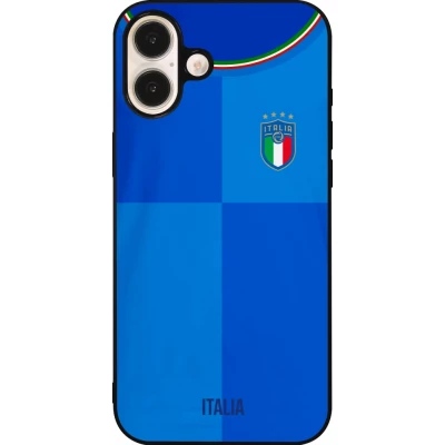 iPhone 16 Plus Case Hülle - Silikon schwarz Italien 2022 personalisierbares Fußballtrikot