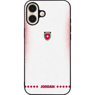 iPhone 16 Plus Case Hülle - Silikon schwarz Jordanien 2026 personalisierbares Fussballtrikot