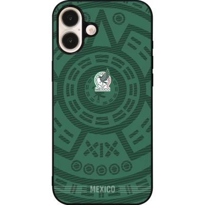 iPhone 16 Plus Case Hülle - Silikon schwarz Mexiko 2026 personalisierbares Fussballtrikot
