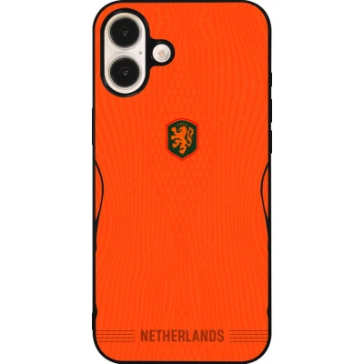 iPhone 16 Plus Case Hülle - Silikon schwarz Niederlande 2026 personalisierbares Fussballtrikot