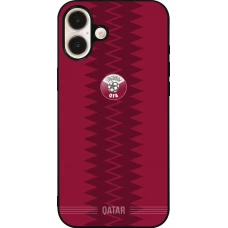 iPhone 16 Plus Case Hülle - Silikon schwarz Qatar 2026 personalisierbares Fussballtrikot