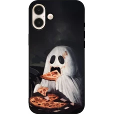 iPhone 16 Plus Case Hülle - Silikon schwarz Halloween 2026 Ghost eating pizza