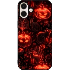 iPhone 16 Plus Case Hülle - Silikon schwarz Halloween 2026 Pattern Halloween