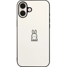iPhone 16 Plus Case Hülle - Silikon schwarz Minimal Häschen Süße