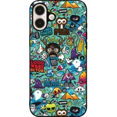 iPhone 16 Plus Case Hülle - Silikon schwarz Mixed Cartoons Turquoise
