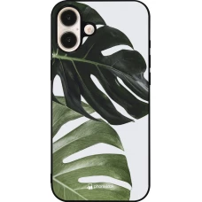 iPhone 16 Plus Case Hülle - Silikon schwarz Monstera Plant