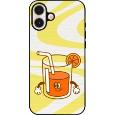 Coque iPhone 16 Plus - Silicone rigide noir Summer drink 2026