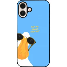 Coque iPhone 16 Plus - Silicone rigide noir Tell me about yourself Summer 2026