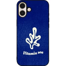 Coque iPhone 16 Plus - Silicone rigide noir Vitamin sea Summer 2026