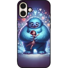 Coque iPhone 16 Plus - Silicone rigide noir Valentine 2024 Fluffy Love