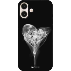 Coque iPhone 16 Plus - Silicone rigide noir Valentine 2022 Black Smoke