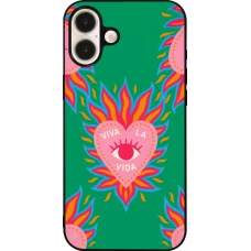 Coque iPhone 16 Plus - Silicone rigide noir Viva la vida 2026