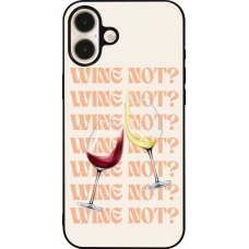Coque iPhone 16 Plus - Silicone rigide noir Wine not