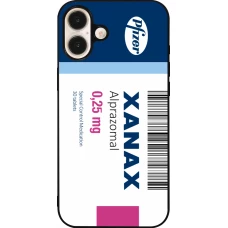 Coque iPhone 16 Plus - Silicone rigide noir Xanax Alprazolam 2025