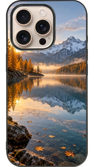 Coque iPhone 16 Pro - Silicone rigide noir Autumn 26 Autumn lake