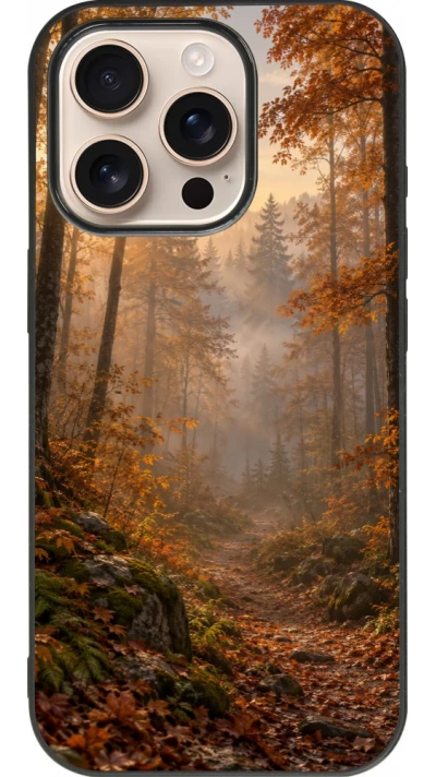 Coque iPhone 16 Pro - Silicone rigide noir Autumn 26 Autumn walk