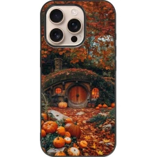 Coque iPhone 16 Pro - Silicone rigide noir Autumn 26 Hobbit house