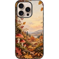 Coque iPhone 16 Pro - Silicone rigide noir Autumn 26 Illustrated Autumn