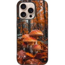 Coque iPhone 16 Pro - Silicone rigide noir Autumn 26 Mushrooms in the woods