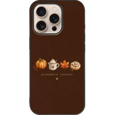 iPhone 16 Pro Case Hülle - Silikon schwarz Autumn 26 Pumpkin season
