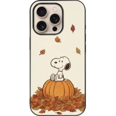 Coque iPhone 16 Pro - Silicone rigide noir Autumn 26 Snoopy autumn