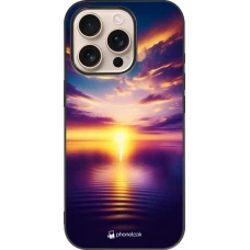iPhone 16 Pro Case Hülle - Silikon schwarz Sonnenuntergang gelb violett