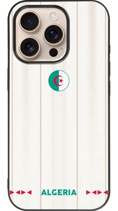 Coque iPhone 16 Pro - Silicone rigide noir Maillot de football Algérie 2026 personnalisable