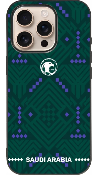 iPhone 16 Pro Case Hülle - Silikon schwarz Saudi Arabien 2026 personalisierbares Fussballtrikot
