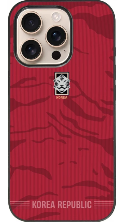iPhone 16 Pro Case Hülle - Silikon schwarz Südkorea 2026 personalisierbares Fussballtrikot