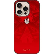 Coque iPhone 16 Pro - Silicone rigide noir Maillot de football Égypte 2026 personnalisable