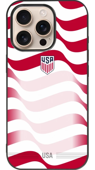 iPhone 16 Pro Case Hülle - Silikon schwarz Vereinigten Staaten 2026 personalisierbares Fussballtrikot