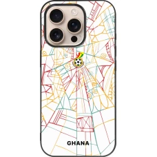 Coque iPhone 16 Pro - Silicone rigide noir Maillot de football Ghana 2026 personnalisable