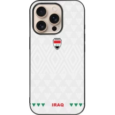 iPhone 16 Pro Case Hülle - Silikon schwarz Irak 2026 personalisierbares Fussballtrikot