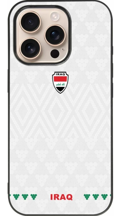 iPhone 16 Pro Case Hülle - Silikon schwarz Irak 2026 personalisierbares Fussballtrikot