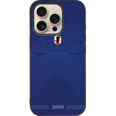 Coque iPhone 16 Pro - Silicone rigide noir Maillot de football Japon 2026 personnalisable