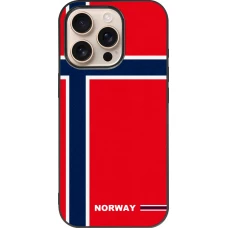 iPhone 16 Pro Case Hülle - Silikon schwarz Norwegen 2026 personalisierbares Fussballtrikot