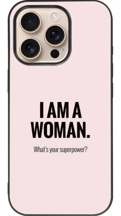 iPhone 16 Pro Case Hülle - Silikon schwarz I am a woman