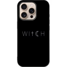 Coque iPhone 16 Pro - Silicone rigide noir Halloween 22 witch word