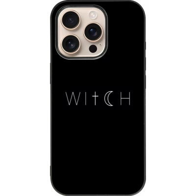 Coque iPhone 16 Pro - Silicone rigide noir Halloween 22 witch word