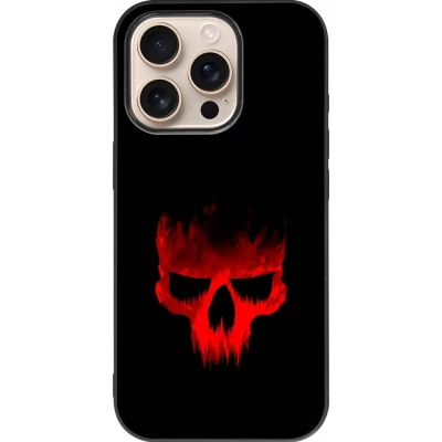 iPhone 16 Pro Case Hülle - Silikon schwarz Halloween 2023 scary skull