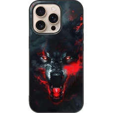 iPhone 16 Pro Case Hülle - Silikon schwarz Halloween 2024 mad werewolf