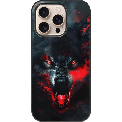 iPhone 16 Pro Case Hülle - Silikon schwarz Halloween 2024 mad werewolf