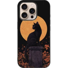 iPhone 16 Pro Case Hülle - Silikon schwarz Halloween 2026 Cat Art Nouveau