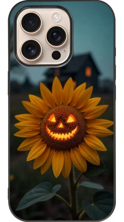iPhone 16 Pro Case Hülle - Silikon schwarz Halloween 2026 Evil Sunflower