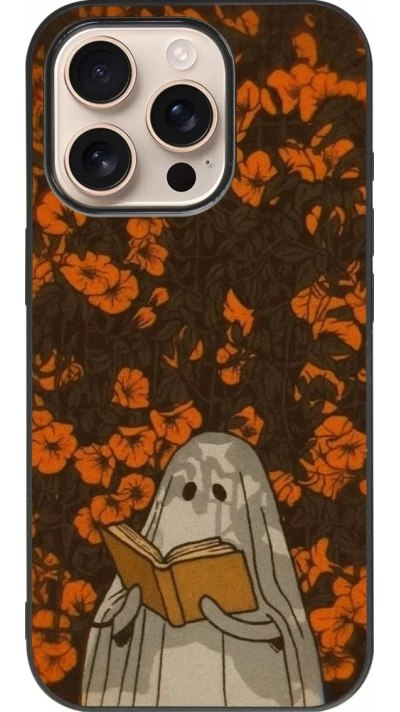 iPhone 16 Pro Case Hülle - Silikon schwarz Halloween 2026 Ghost reading