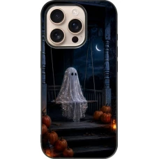 iPhone 16 Pro Case Hülle - Silikon schwarz Halloween 2026 Ghost on a swing
