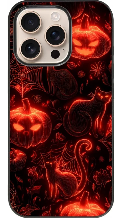iPhone 16 Pro Case Hülle - Silikon schwarz Halloween 2026 Pattern Halloween