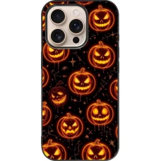 iPhone 16 Pro Case Hülle - Silikon schwarz Halloween 2026 Pattern Pumpkins